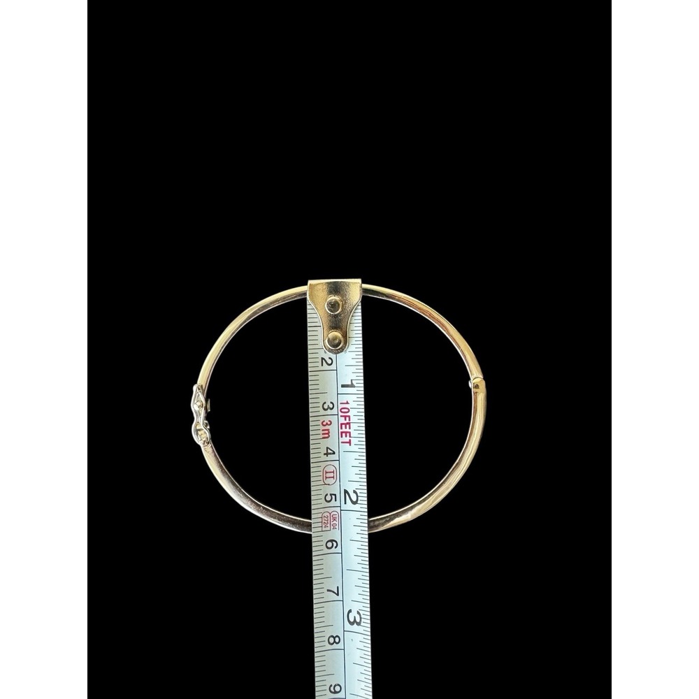 Givenchy Silver Rhinestone Bangle Bracelet Hinged Elegant Understated, Signed - Picture 8 of 8